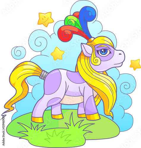 cartoon little cute pony