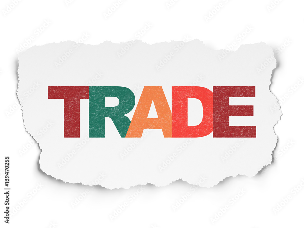 Business concept: Trade on Torn Paper background Business concept: Trade on Torn Paper background