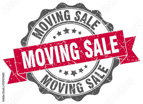 moving sale stamp. sign. seal