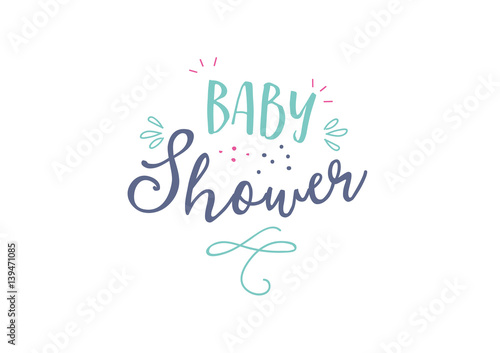 Baby Birth Card Modern Lettering Design