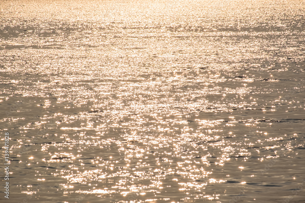 Reflection of the sunset in the river