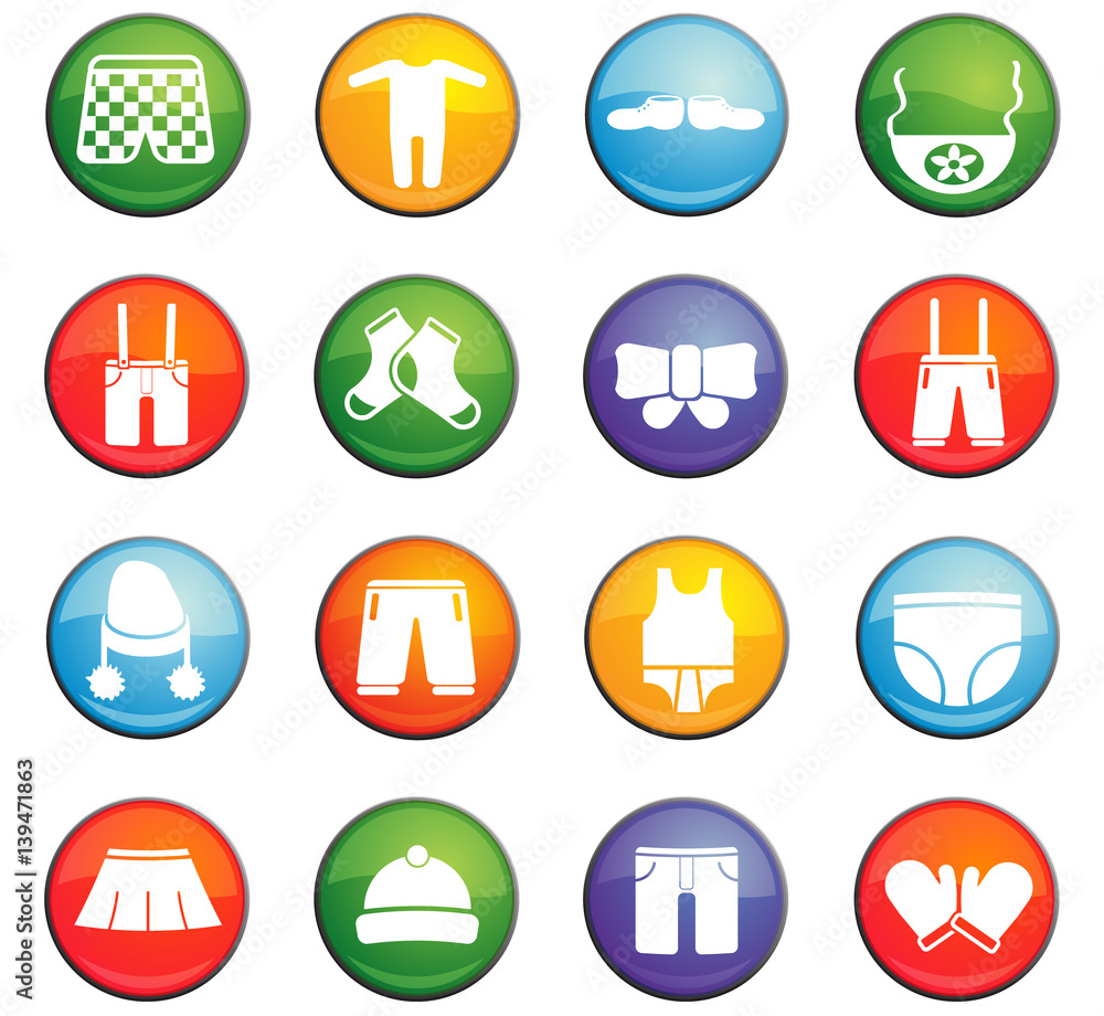 Fototapeta premium baby clothes icon set