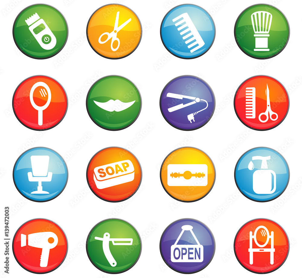 barbershop icon set barbershop icon set