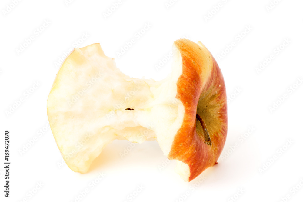 Stub of a red apple isolated Stub of a red apple isolated