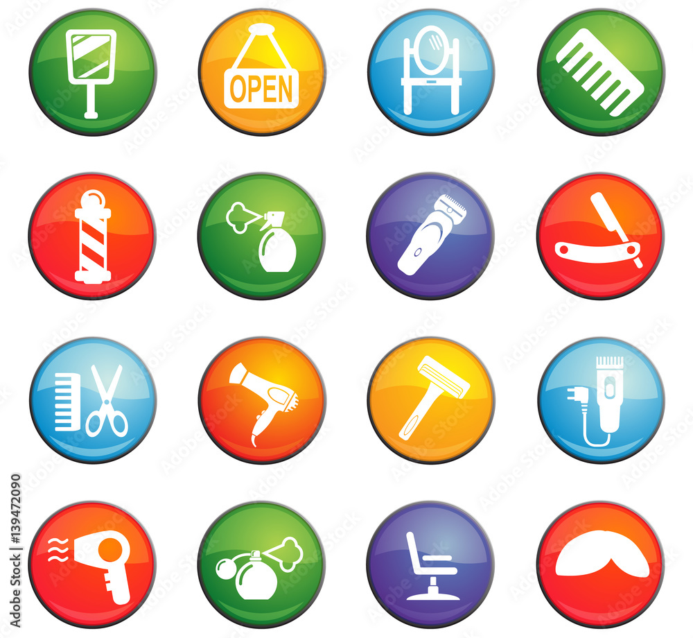 barbershop icon set barbershop icon set