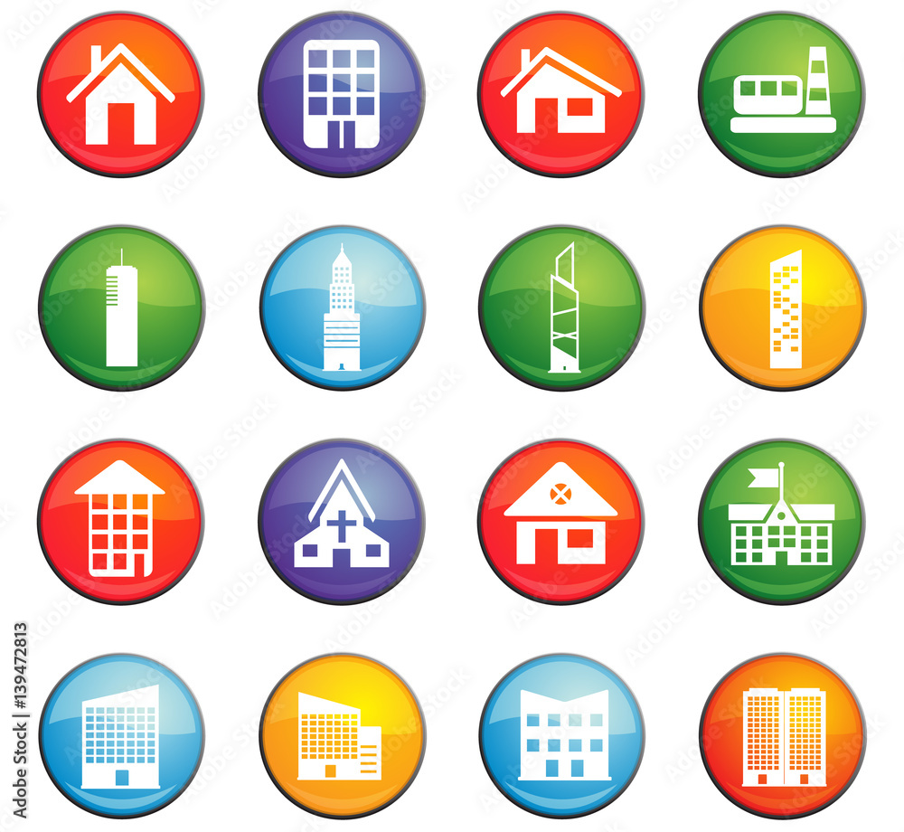 buildings icon set