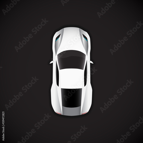 Vector concept car. Top view