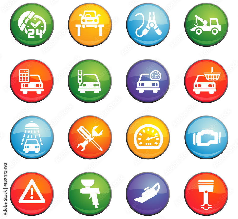 car service icon set car service icon set