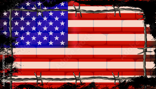 United States Wall And Barbed Wire