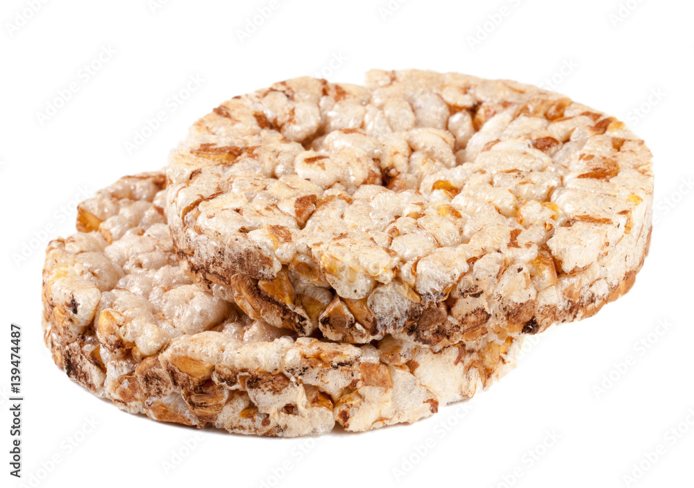Grain crispbreads isolated on white background Grain crispbreads isolated on white background