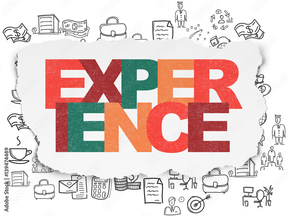 Fototapeta premium Finance concept: Experience on Torn Paper background