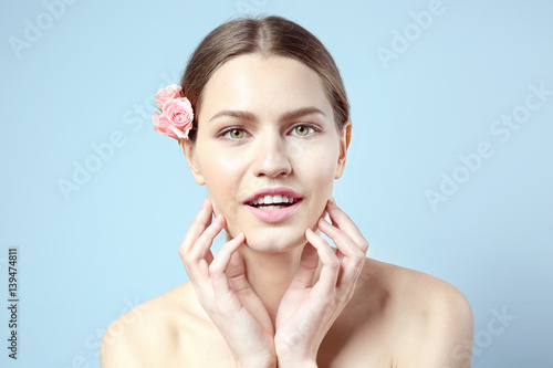Beautiful young woman with ...