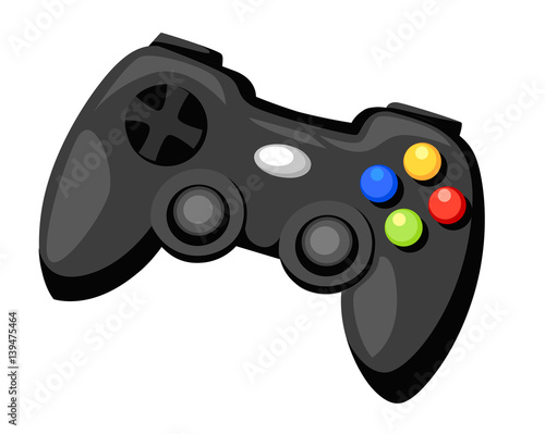 Joystick steering wheel elements isolated vector illustration Game gadget color icons set