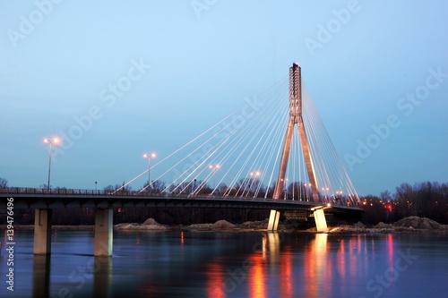 Bridge Swietokrzyski over the Vistula river in Warsaw, Poland