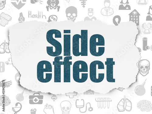 Health concept  Side Effect on Torn Paper background