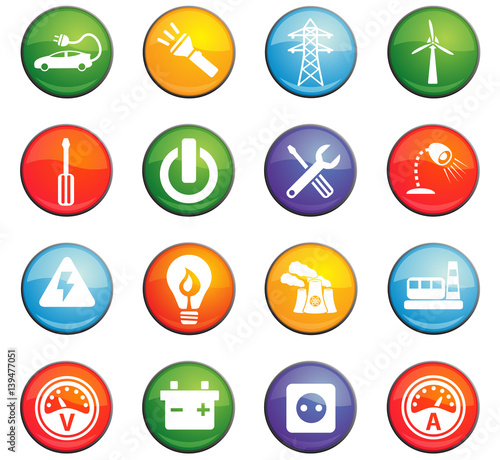 electricity icon set