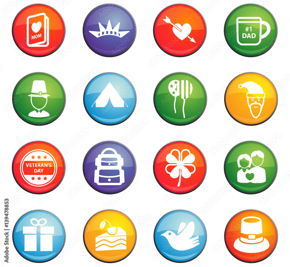 holidays icon set