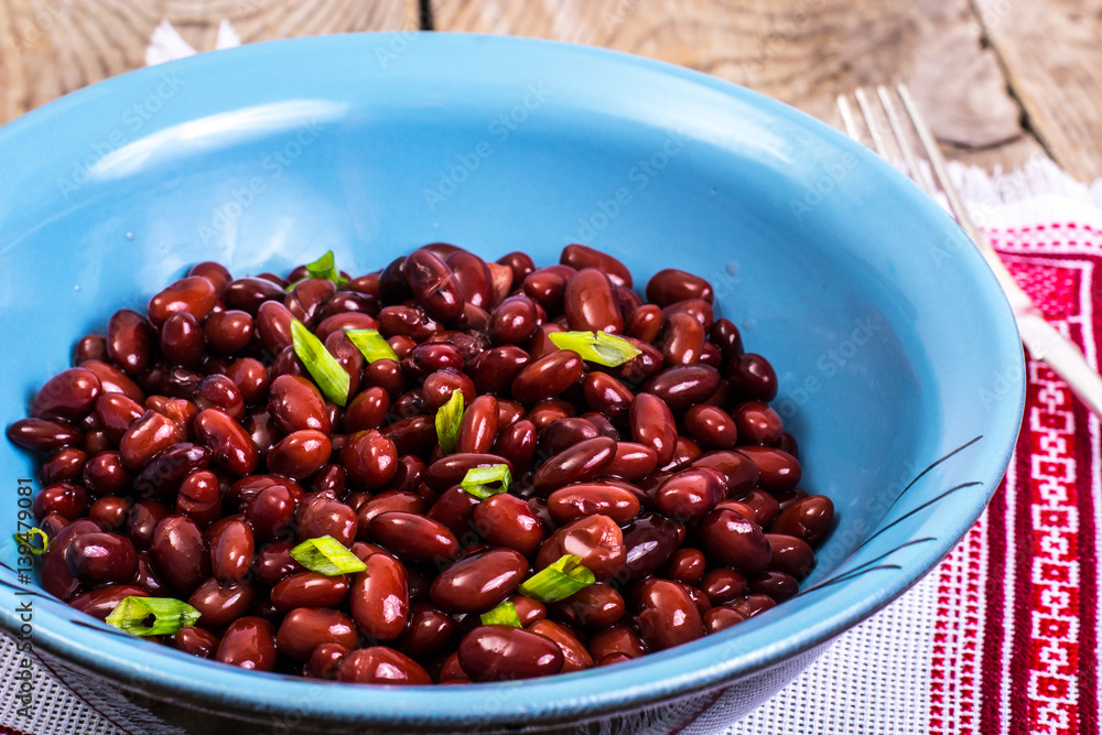 Vegetarian dish of red bean protein Vegetarian dish of red bean protein