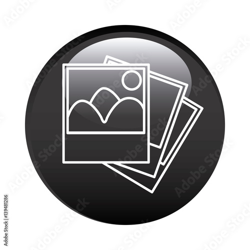 black circular frame with pictures icon vector illustration