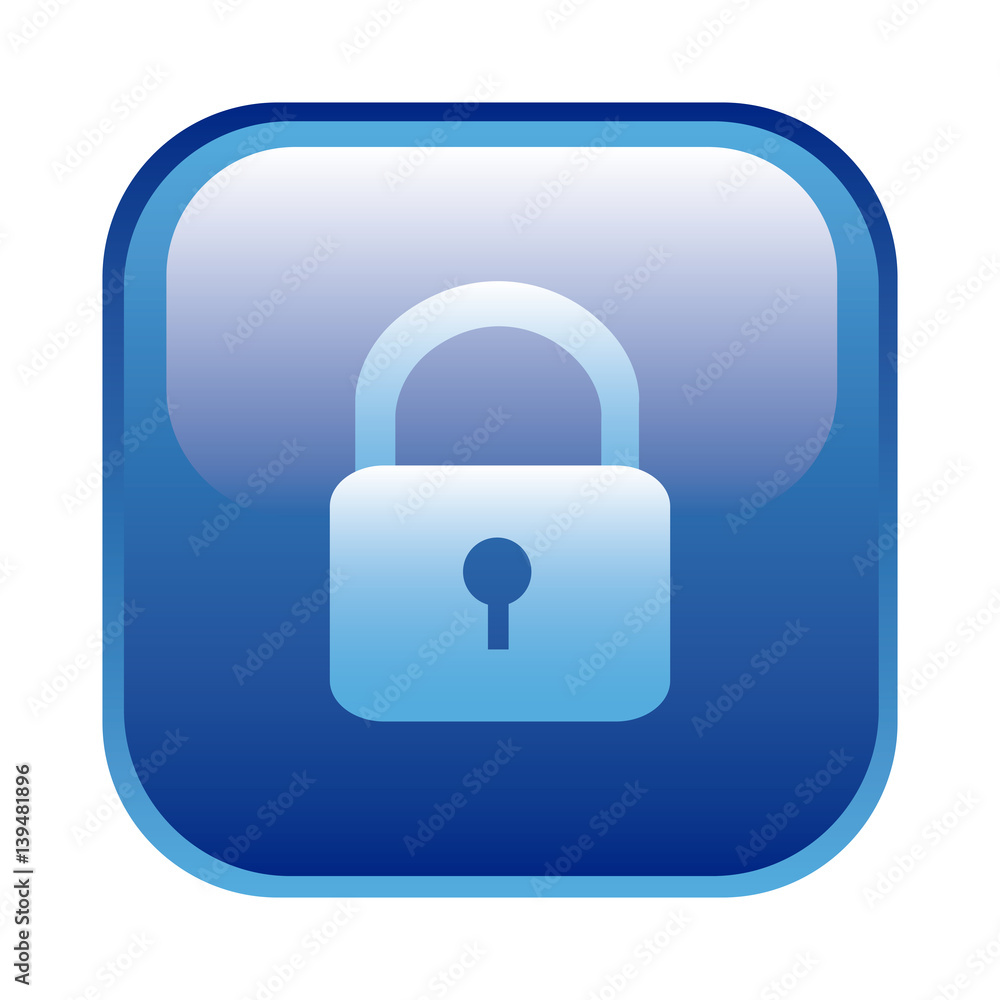 blue square frame with padlock icon vector illustration blue square frame with padlock icon vector illustration