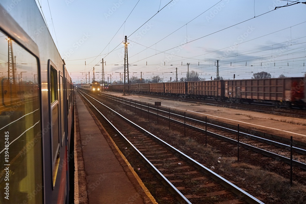 Train Journey at Dusk