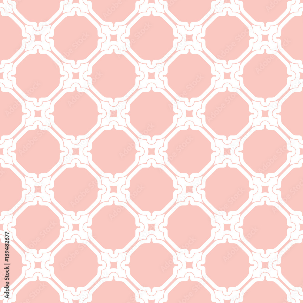 Fototapeta premium Classic seamless vector pattern. Traditional orient ornament. Classic vintage pink and white background