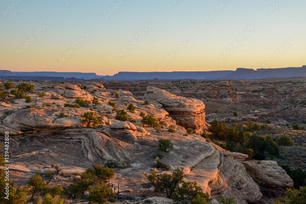 sunrise viewed from Slickrock foot trail
Needles District of Canyonlands National Park, Utah, United States