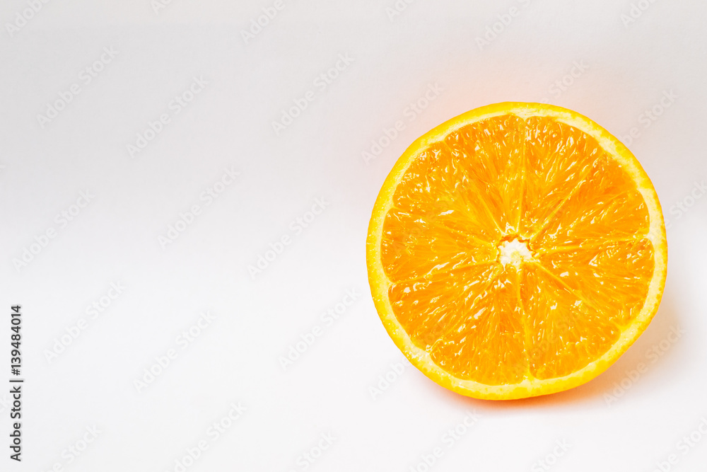 Half orange isolated on white background Half orange isolated on white background