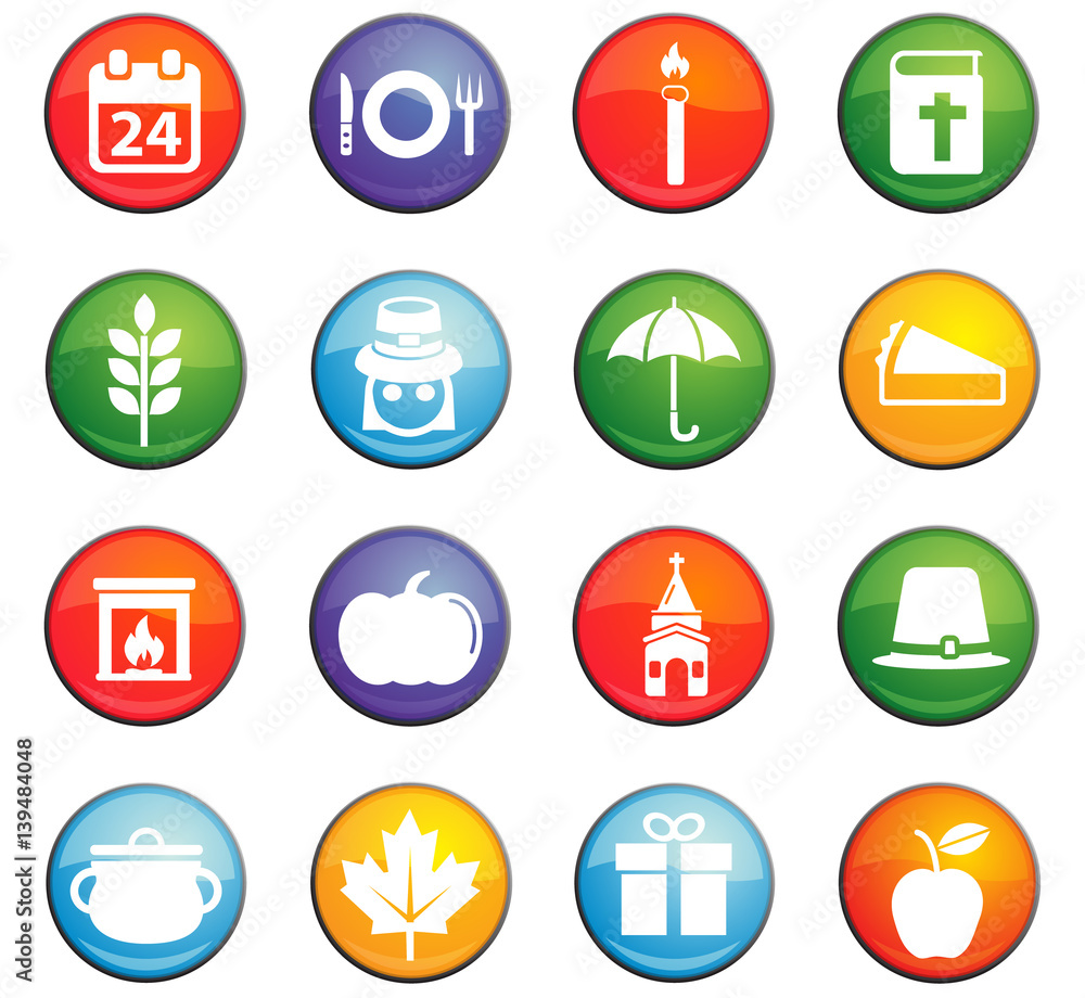 thanksgiving day icon set thanksgiving day icon set