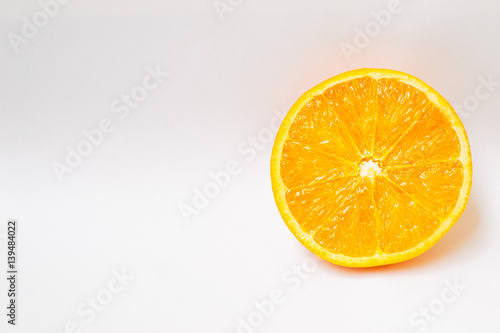 Half orange isolated on white background