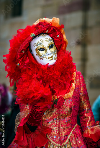 Fototapeta Naklejka Na Ścianę i Meble -  Editorial, 4 March 2017: Rosheim, France: Venetian Carnival Mask