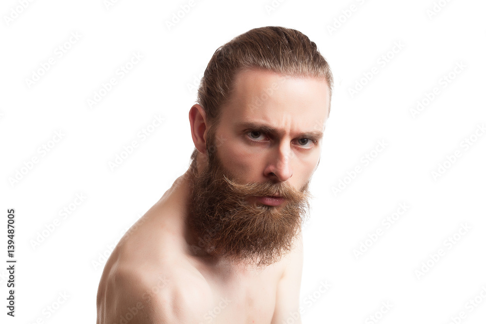 Tattooed hipster on white background Tattooed hipster on white background