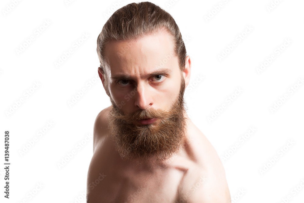 Obraz premium Hipster man on white background