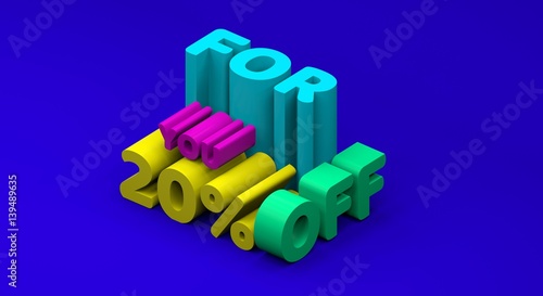 3d rendering of the text 20  of sales