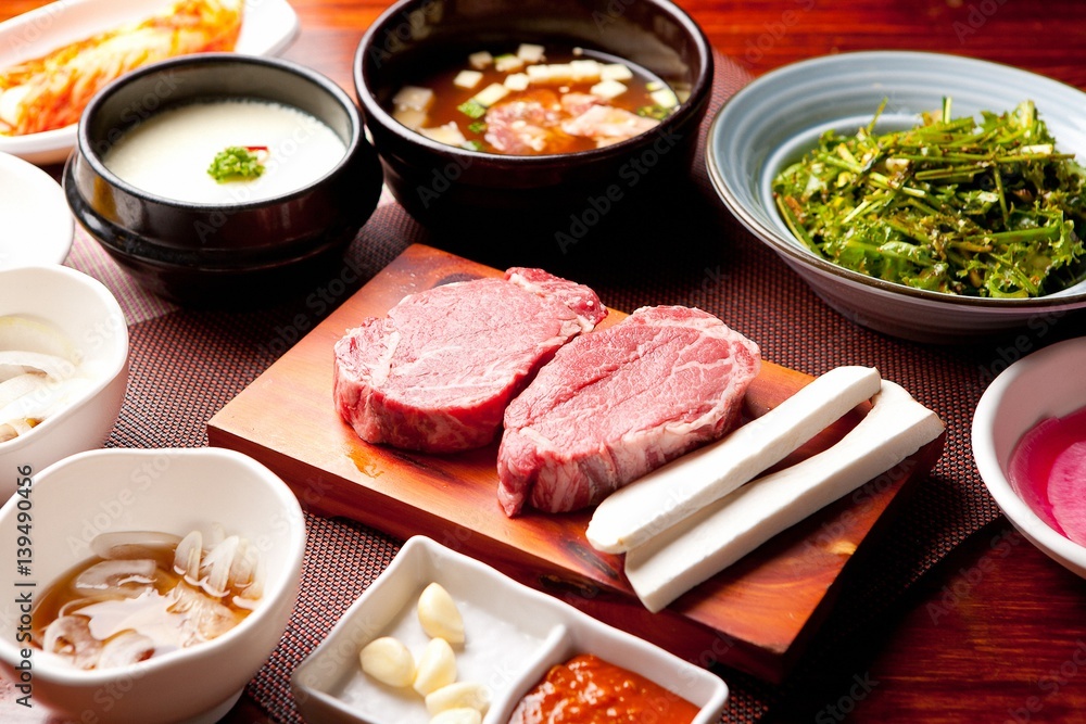 tenderloin with korean style table	