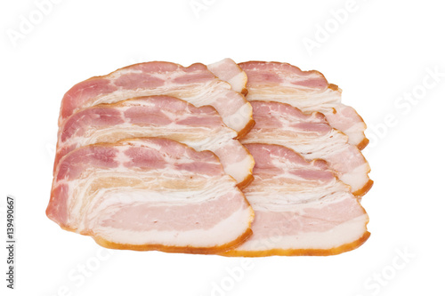 Slices of smoked bacon