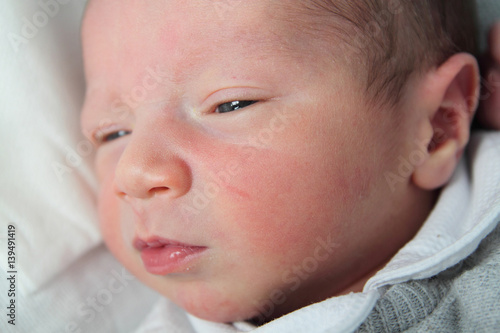close up newborn in the hospital