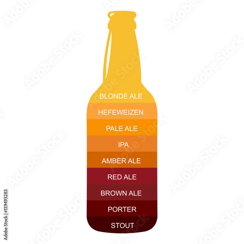 Beer bottle craft vintage type infographic chart
