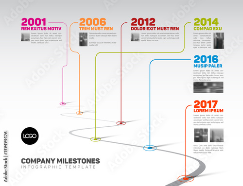 Infographic Company Milestones Timeline Template
