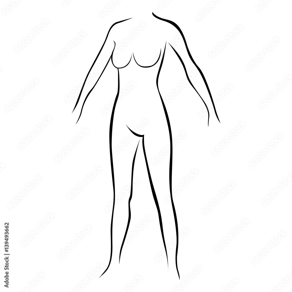 female stylized body contour without extremities icon vector illustration female stylized body contour without extremities icon vector illustration