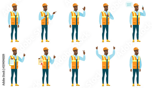 Vector set of builder characters.