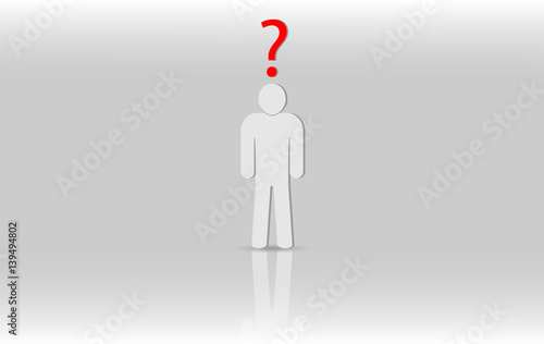 eps 10 vector corporate life icon. Confused person silhouette isolated on white background. Social problems icon. Flat style society member icon. Business work activity. Office staff icon flat design