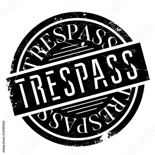Trespass rubber stamp. Grunge design with dust scratches. Effects can be easily removed for a clean, crisp look. Color is easily changed.