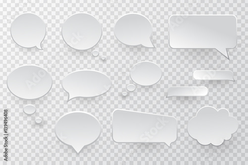 Fotografia Vector collection of isolated speech bubbles on the transparent background