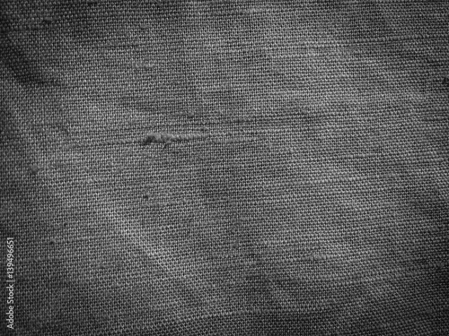 Black natural linen fabric abstract space background surface