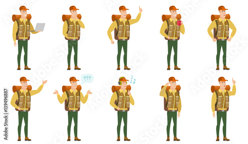 Vector set of traveler characters.