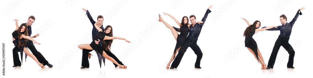 Pair of dancers isolated on the white Pair of dancers isolated on the white