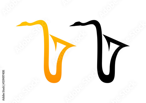 Style Comic Logo of Sax