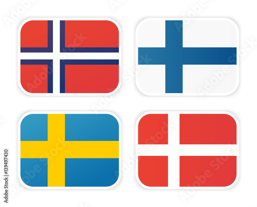 Icons of Scandinavian Flags