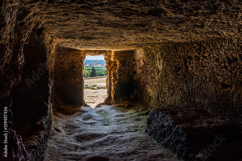 antike Grabkammer in Syrakus, Sizilien